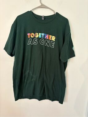 Next Level Apparel' Short Sleeve Tee - Dark Green with Multicolor Graphic